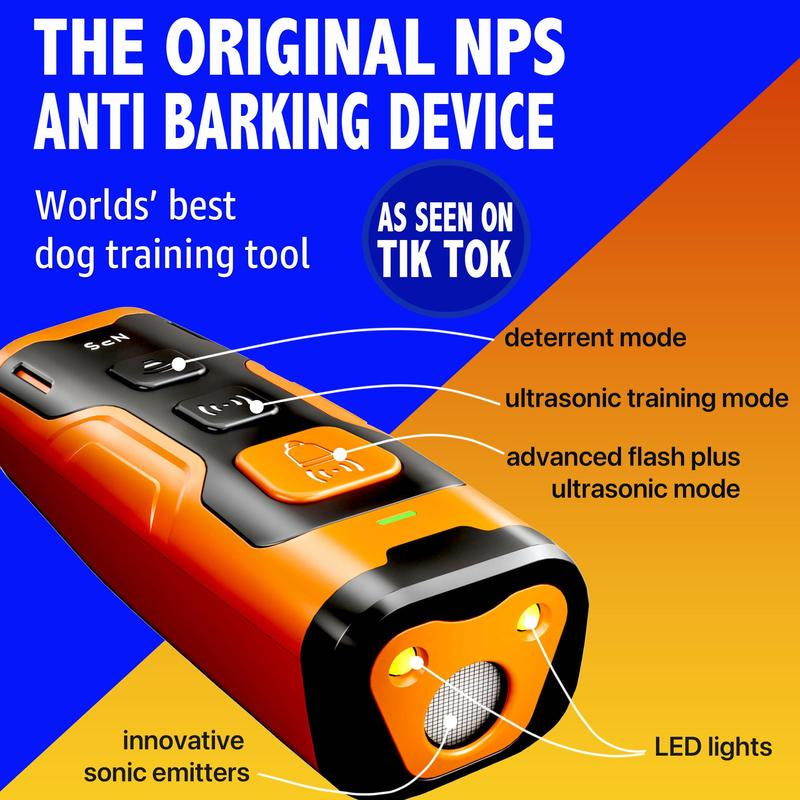 NPS 2025 Release Dog Bark Deterrent Device Stops Bad Behavior - No Need Yell or Swat, Just Point to a Dog, Hit the Button - Long-Range Ultrasonic