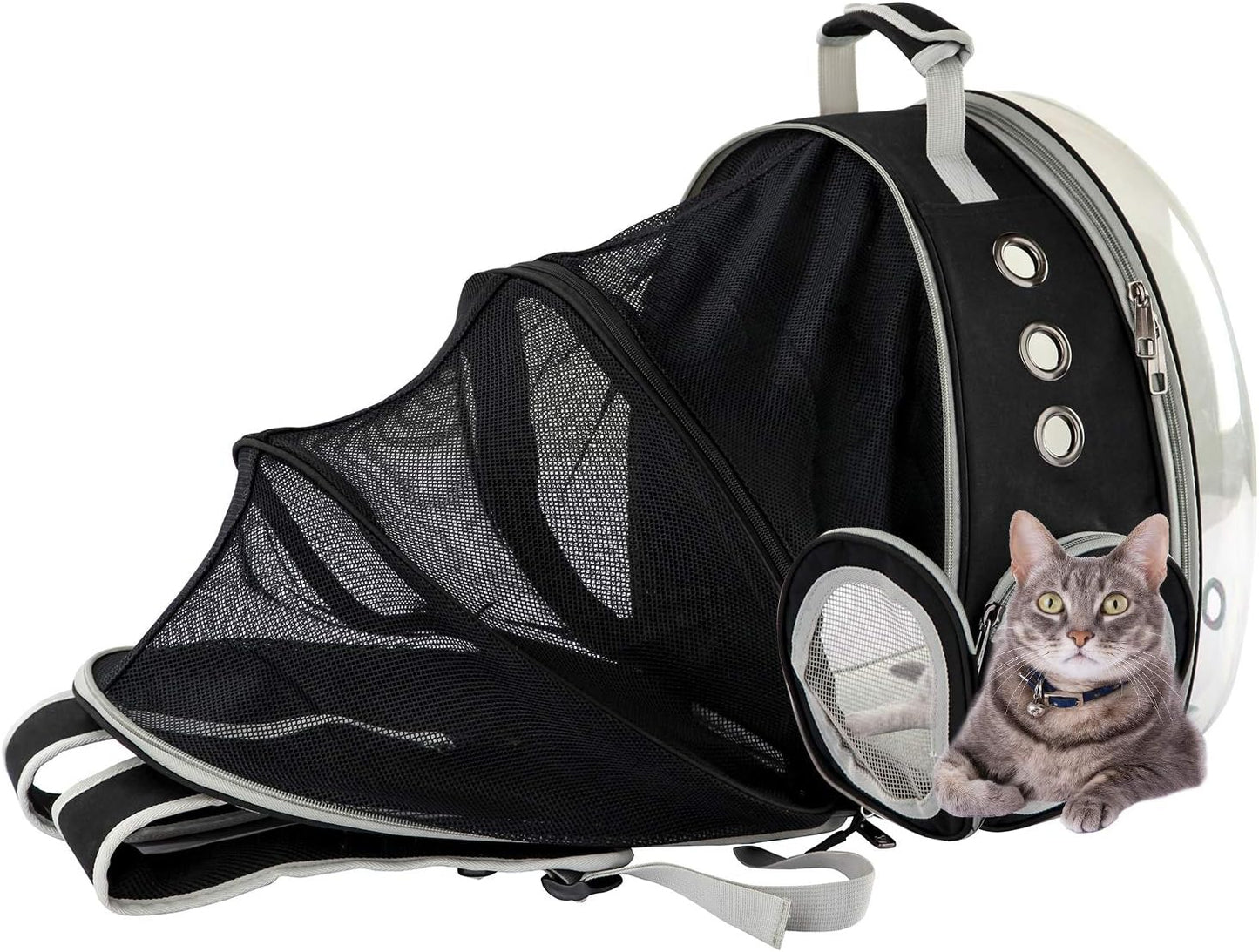 Black Cat Carrier Dog Carrier Backpack, Pet Carrier Back Pack Pack for Small Medium Cat Puppy Doggie, Dog Body Carrying Bag Travel Space Capsule for Travel, Hiking, Walking & Outdoor Use