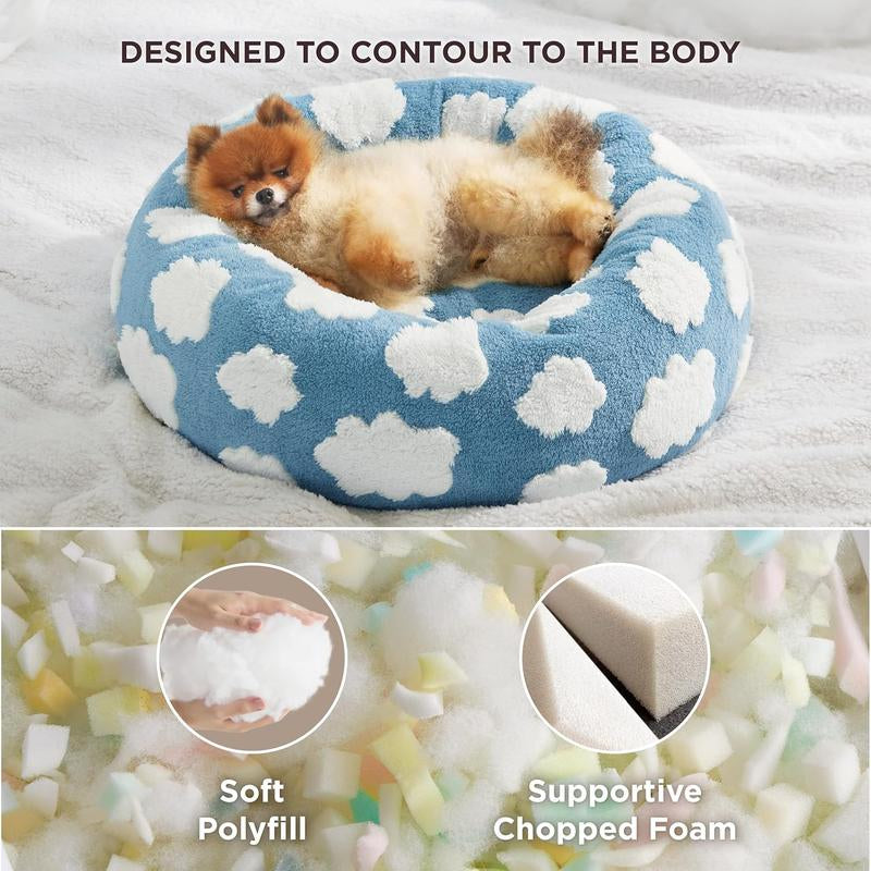 Lesure Donut Dog Bed, Cute Calming Bed for Small/Medium/Large Dogs & Cats, Camas Para Perros, Washable, round Pet Bed, Anti-Slip Bottom, Pet Supplies Bedding