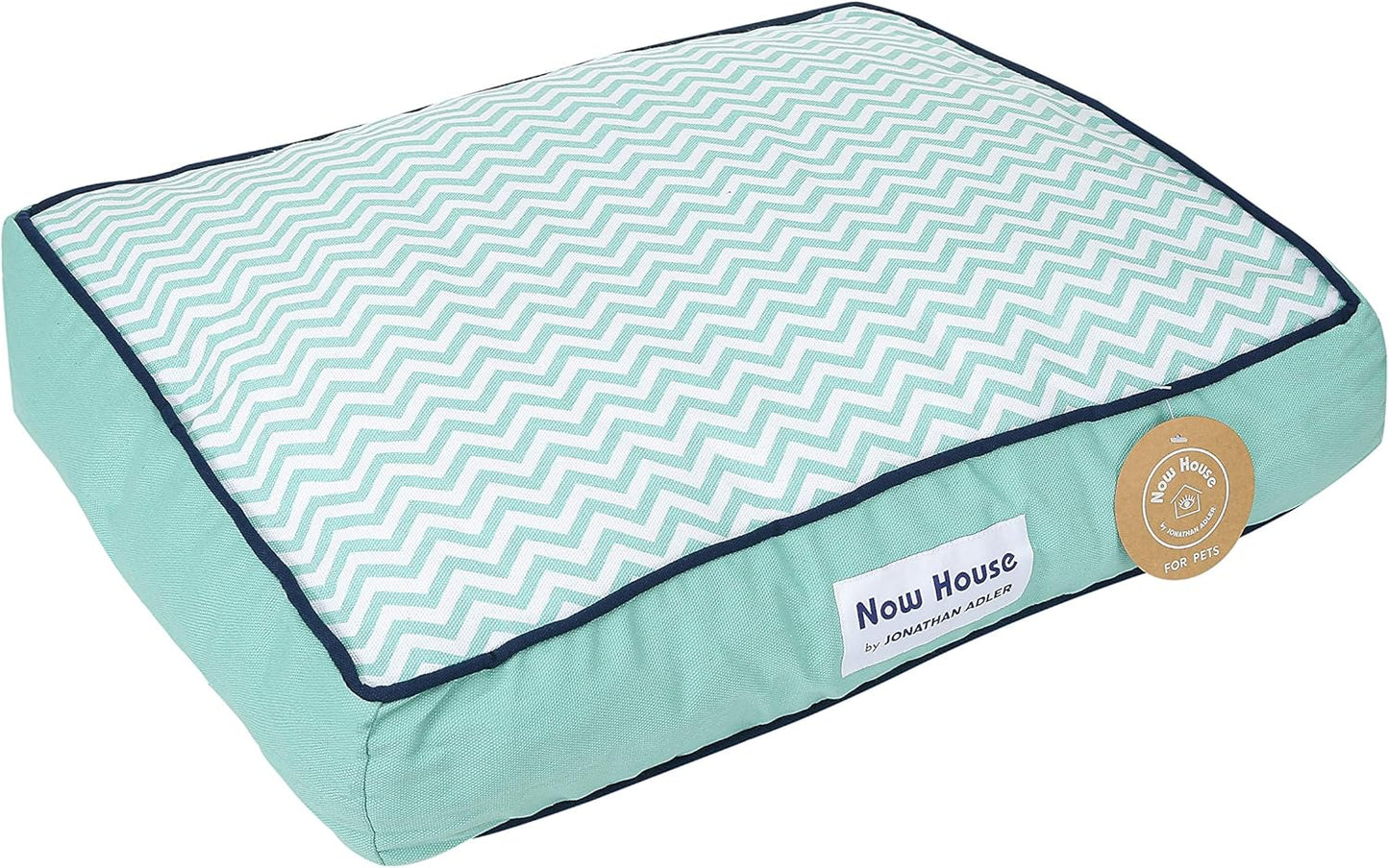 Now House for Pets by Teal Chevron Dog Bed, Small (Cotton, Removable Cover, 22X17X5 Inches, 25Lbs)