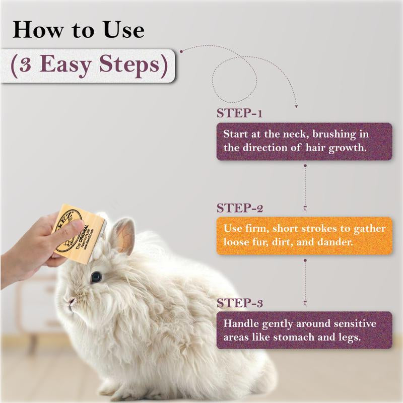 Sleekez Cat Brush for Shedding & Grooming, Wooden Handle & Stainless Steel Blade, Pet Brush for Indoor Cats, 2.5 Inches Long Groomer Tools Fur Removal Tool