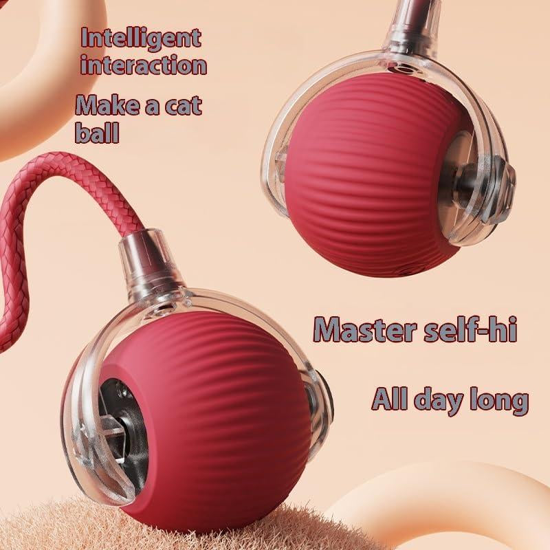 Smart Pet Toys,Gift for Pets, Electric Cat Ball Toy with Rope, Interactive Cat Teaser Toy, Kitten Automatic Rolling Ball Toy, Pet Supplies, Dog & Cat Accessories, Cat Toys, Pet Products