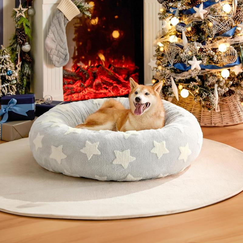 Lesure Donut Dog Bed, Cute Calming Bed for Small/Medium/Large Dogs & Cats, Camas Para Perros, Washable, round Pet Bed, Anti-Slip Bottom, Pet Supplies Bedding