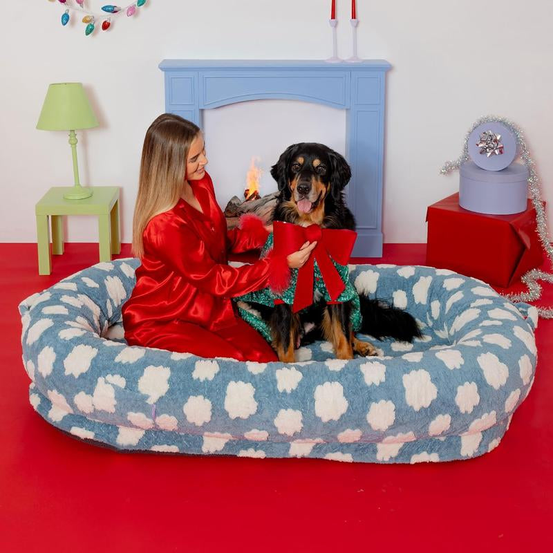 Lesure Donut Dog Bed, Cute Calming Bed for Small/Medium/Large Dogs & Cats, Camas Para Perros, Washable, round Pet Bed, Anti-Slip Bottom, Pet Supplies Bedding