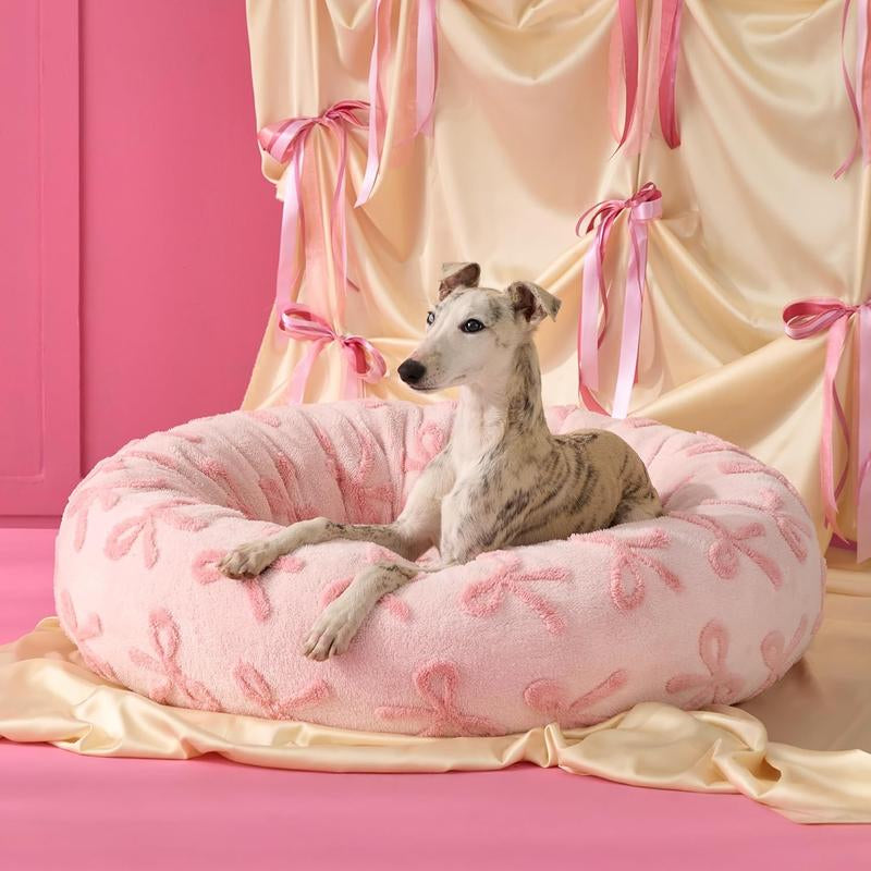Lesure Donut Dog Bed, Cute Calming Bed for Small/Medium/Large Dogs & Cats, Camas Para Perros, Washable, round Pet Bed, Anti-Slip Bottom, Pet Supplies Bedding