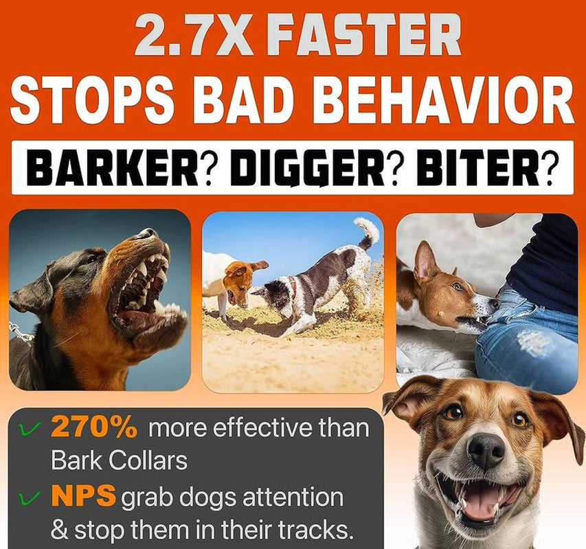 NPS 2025 Release Dog Bark Deterrent Device Stops Bad Behavior - No Need Yell or Swat, Just Point to a Dog, Hit the Button - Long-Range Ultrasonic