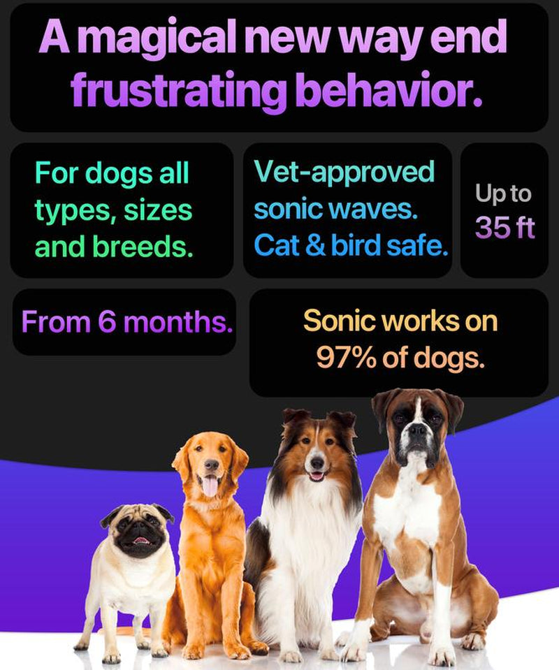 NPS 2025 Release Dog Bark Deterrent Device Stops Bad Behavior - No Need Yell or Swat, Just Point to a Dog, Hit the Button - Long-Range Ultrasonic