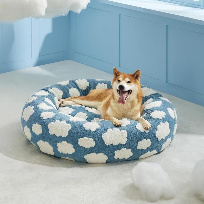 Lesure Donut Dog Bed, Cute Calming Bed for Small/Medium/Large Dogs & Cats, Camas Para Perros, Washable, round Pet Bed, Anti-Slip Bottom, Pet Supplies Bedding