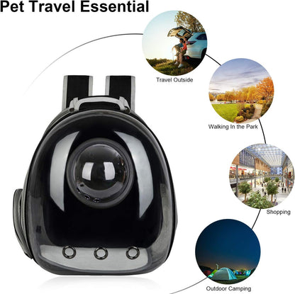 Black Cat Carrier Dog Carrier Backpack, Pet Carrier Back Pack Pack for Small Medium Cat Puppy Doggie, Dog Body Carrying Bag Travel Space Capsule for Travel, Hiking, Walking & Outdoor Use