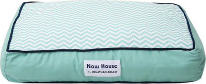 Now House for Pets by  Teal Chevron Dog Bed, Small (Cotton, Removable Cover, 22X17X5 Inches, 25Lbs)